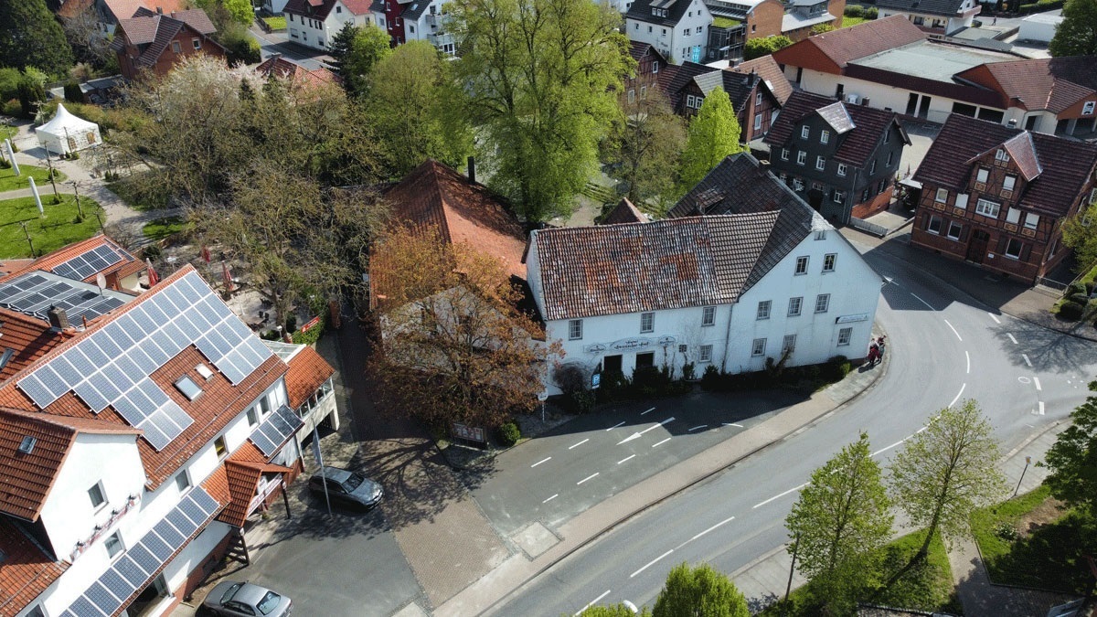 Das Hotel Hessischer Hof aus der Vogelperspektive
