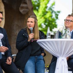 Sarah Pötzsch von der Ölmühle in Dorla und Vertreterin des TSV Eintracht Gudensberg schilderte ihre Sicht zur Stadtentwicklung. (Foto: Christin Gerstner)