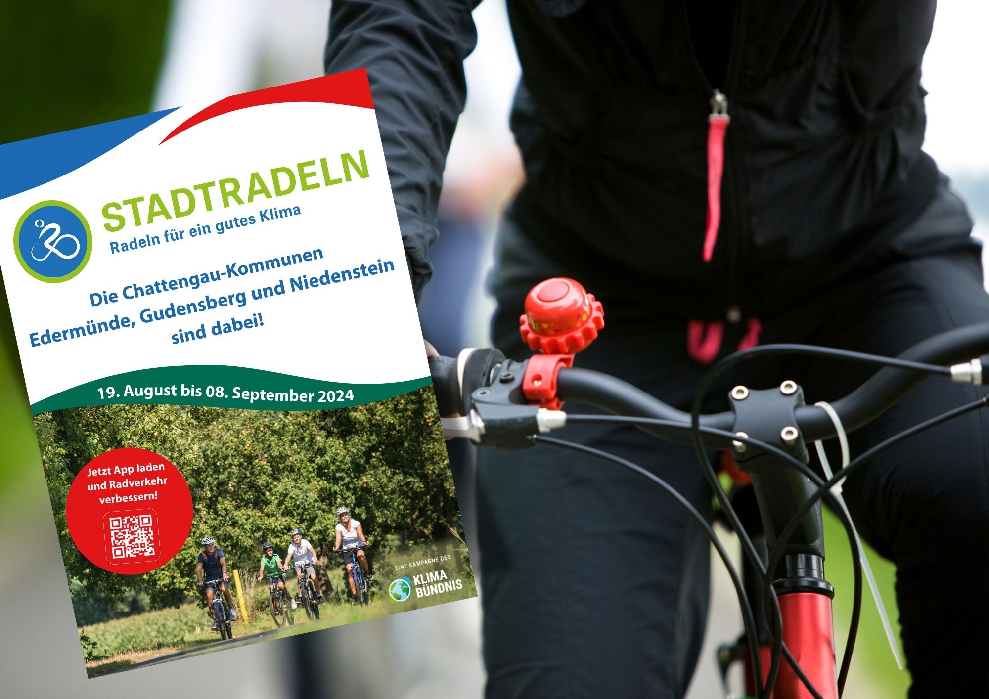 Collage: Fahrrad und Plakat Stadtradeln