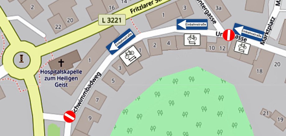 Plan Einbahnstraße